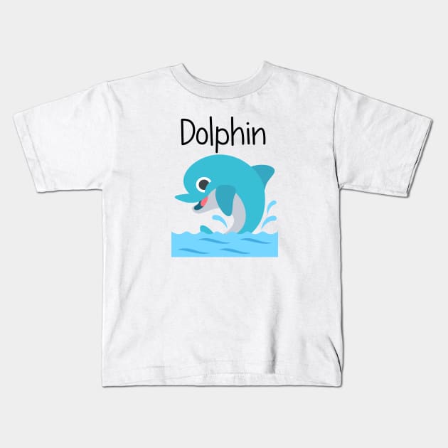 Blue Dolphin Kids T-Shirt by EclecticWarrior101